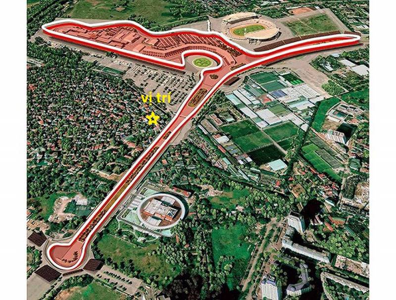 Tổng quan vị trí tòa nhà và đường đua F1