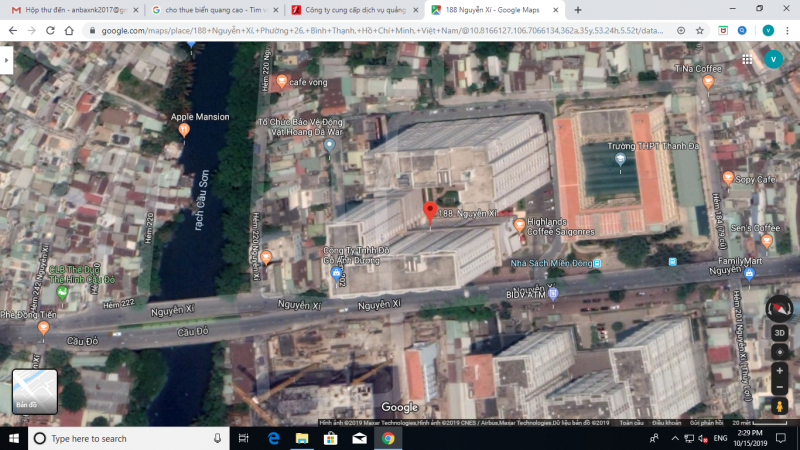 Cho thuê không gian quảng cáo mặt ngoài tầng 5 của Chung cư